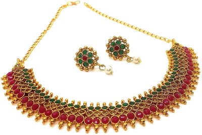 RELICA Brass, Alloy Gold-plated Multicolor, Gold Jewellery Set(Pack of 1)