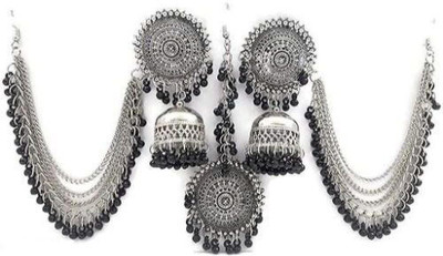 AasmaFashion Alloy Silver Black Jewellery Set(Pack of 1)