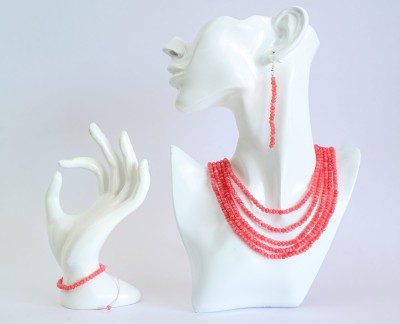 OORJA HANDMADES Alloy Pink Jewellery Set(Pack of 1)