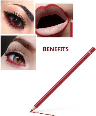 BLUEMERMAID Intense Kajal Professional Makeup Ultimate Look Pencil Kajal(RED, 2 g)