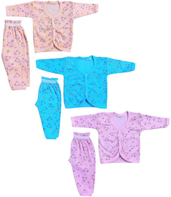 Everkid Baby Boys & Baby Girls Casual Top Pyjama(MULTICOLOR)