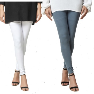 SwaNit Footed  Ethnic Wear Legging(White, Grey, Solid)