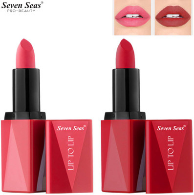 Seven Seas Lipstick Combo Lip To Lip Matte Lipstick High Coverage(Pink, red, 4.2 g)