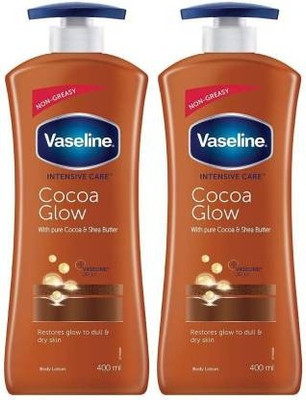 Vaseline COCOA GLOW SHEA BUTTER BODY LOTION 400 ML X 2(800 ml)