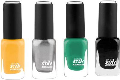 YAWI Multi color Super Stay Water Proof Nail Polish Multi Combo Of Four Multicolor(Pack of 4)
