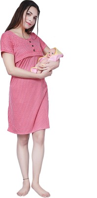 Ansh Collection Women Maternity/Nursing Nighty(Pink)