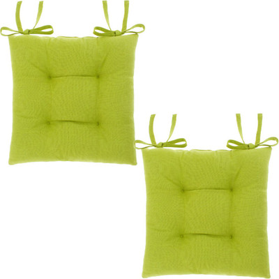 Texlux Cotton Chair Pad Pack of 2 Solid(Lime)