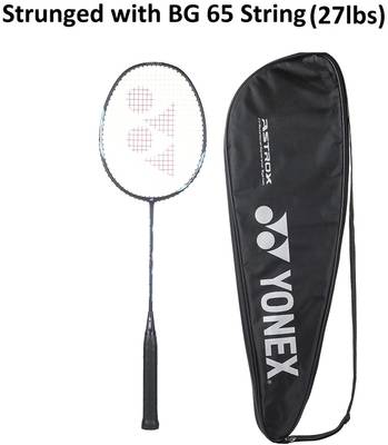 YONEX Astrox Lite 27i Graphite Strunged with BG 65 (27lbs)& 1Grip Black Strung Badminton Racquet