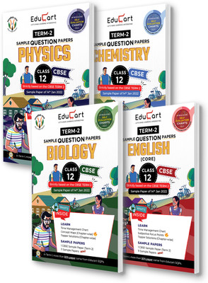 Educart Term 2 Class 12 Sample Papers Bundle Of Physics, Chemistry, Biology & English Book For 2022 (Based On The CBSE Term-2 Subjective Sample Paper Released On 14 Jan 2022)(Paperback, Educart)