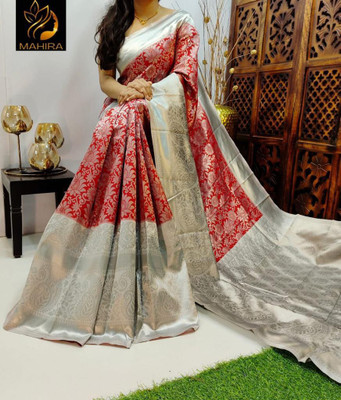 PARAMPARA CREATION Woven Kanjivaram Pure Silk Saree(Red)