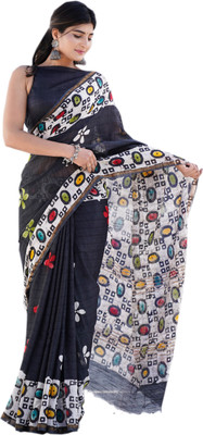 SHIVANYA HANDICRAFTS Blocked Printed Bollywood Cotton Silk Saree(Multicolor)