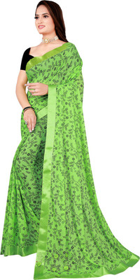 Divastri Solid/Plain Bollywood Lycra Blend Saree(Green)