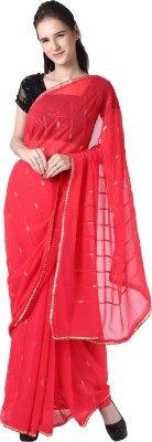 paras designer Embellished Bollywood Chiffon Saree(Pink)