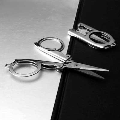 WunderVoX ™ KGF-29-Folding Cutting Scissor Used For Travelling Scissors(Set of 2, Silver)