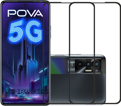 Chronic Edge To Edge Tempered Glass for Tecno POVA 5G(Pack of 2)