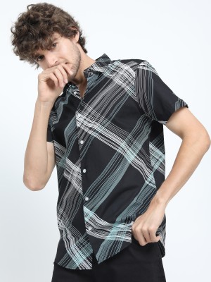 HIGHLANDER Men Printed Casual Black Shirt