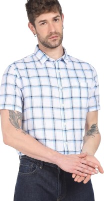 RUGGERS Men Checkered Casual White Shirt