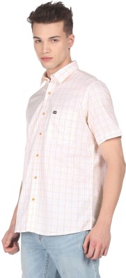 Arrow Sport Men Checkered Casual Pink Shirt