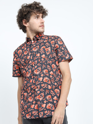 HIGHLANDER Men Printed Casual Grey Shirt