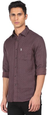 U.S. POLO ASSN. Men Printed Casual Purple Shirt