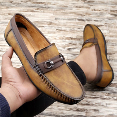 STEPORIZE Loafers For Men(Tan , 10)