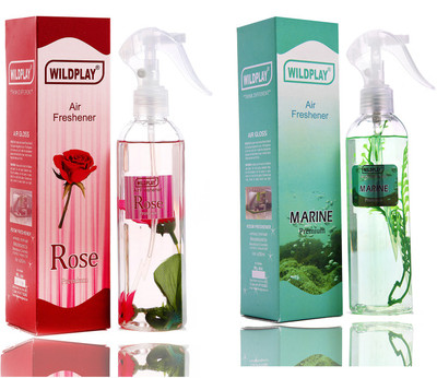 Wildplay marine, rose Spray Rose 250ml Room freshener 1pc. and Marine 250ml Room Freshener 1pc.(2 x 125 ml)