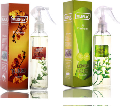 Wildplay turbo, lemon Spray Lemon 250ml Room Freshener 1pc. and Turbo 250ml Room Freshener 1pc.(2 x 125 ml)