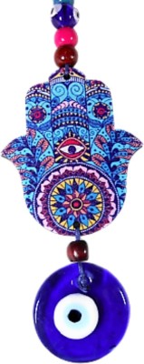 SSS Enterprisses An Evil Eye Wall hanging That Has Hamsa Hand with Nazar Dosh Nivaran yantra Decorative Showpiece  -  16 cm(Polyresin, Multicolor)