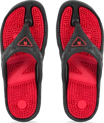 Ammar Collection Men Flip Flops(Black, Red , 10)