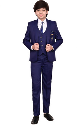 SEMINO 5 Piece Coat Set, Western wear Collection Solid Boys Suit