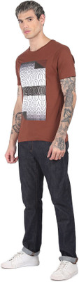 76% OFF on FLYING MACHINE Printed Men Round Neck Brown T-Shirt 76% OFF on FLYING MACHINE Printed Men Round Neck Brown T-Shirt