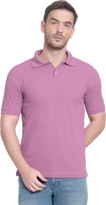 MANTICORE Solid Men Polo Neck Purple T-Shirt