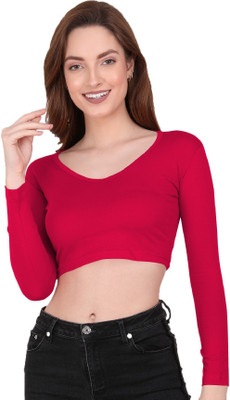 THE BLAZZE Casual Full Sleeve Solid Women Pink Top