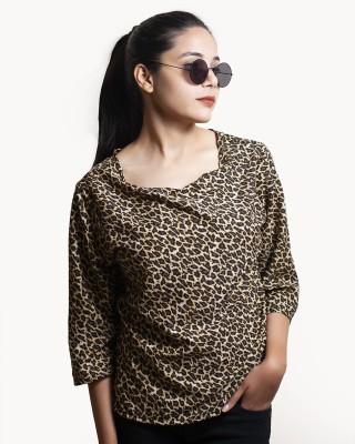 vama enterprises Casual Printed Women Brown Top