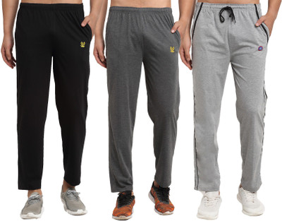 MACK JONNEY Solid Men Black, Grey Track Pants