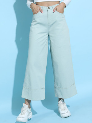 Tokyo Talkies Regular Fit Women Light Green Trousers