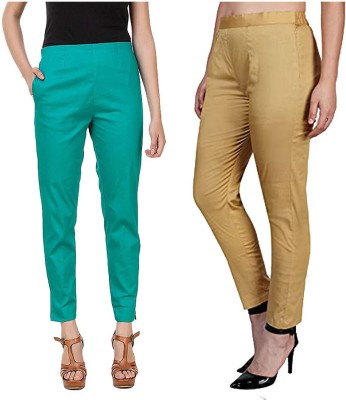 MayFay Regular Fit Women Green, Gold Trousers