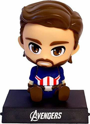 RVM Toys Captain America BobbleHead Action Figure Toy Showpiece Bobblehead For Car/Office(Multicolor)