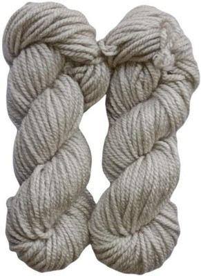 JEFFY Ganga Motu Thick Chunky Wool Hand Knitting Yarn 200 Gram Light Muddy White