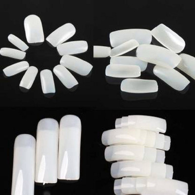 Mixonshun Artificial Reusable Nails Set With Glue For Girls/Women Pack of 2 White White(Pack of 200)