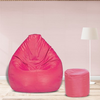 SHIRA 24 XXL Tear Drop Bean Bag Cover  (Without Beans)(Pink)