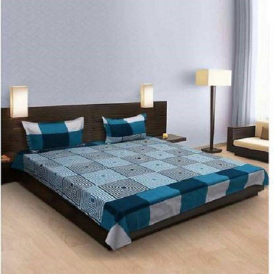 Aashna 180 TC Polyester Double 3D Printed Flat Bedsheet(Pack of 1, Multicolor)