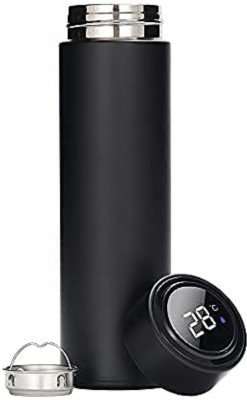 prisma collection Hot & Cold Thermos Bottle with Temperature Display (500 ml 500 ml Flask(Pack of 1, Black, Steel)