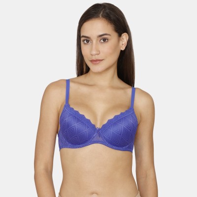 Rosaline By Zivame Women T-Shirt Lightly Padded Bra(Blue)