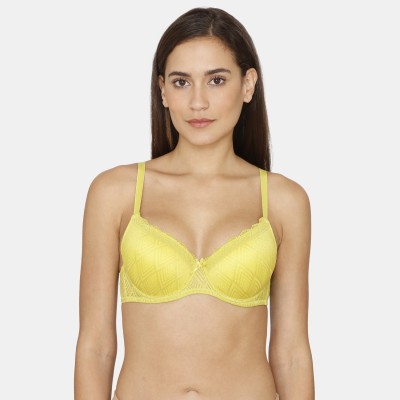 Rosaline By Zivame Women T-Shirt Lightly Padded Bra(Yellow)