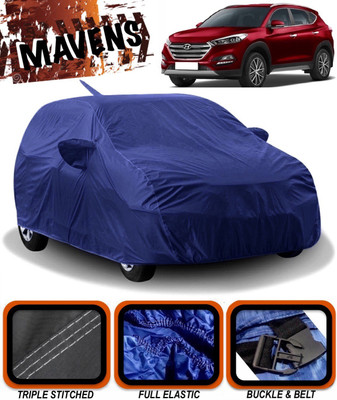 MAVENS Car Cover For Hyundai Tucson (With Mirror Pockets)(Blue)