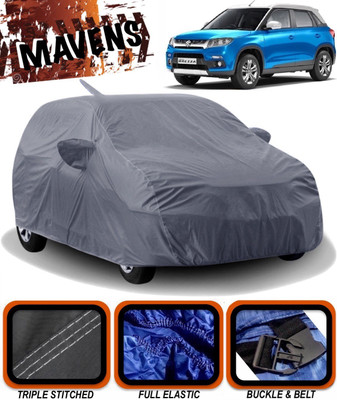 MAVENS Car Cover For Maruti Suzuki Vitara Brezza (With Mirror Pockets)(Grey)