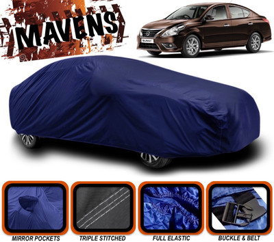 MAVENS Car Cover For Nissan Sunny (With Mirror Pockets)(Blue)