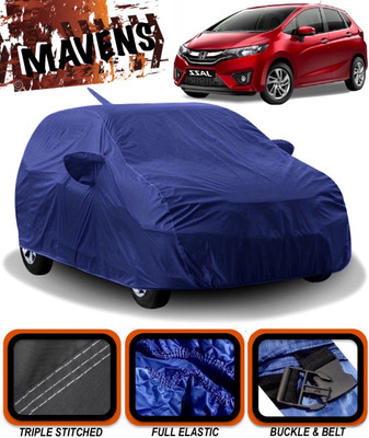 MAVENS Car Cover For Honda Jazz (With Mirror Pockets)(Blue)