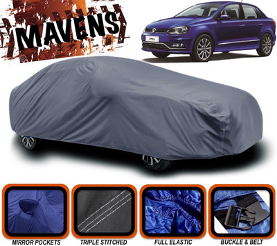 MAVENS Car Cover For Volkswagen Ameo (With Mirror Pockets)(Grey)